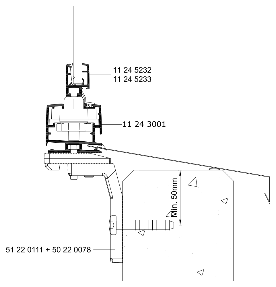 Standard lower profile with bracket and water sill