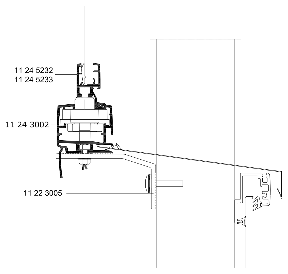 Flanged lower profile with bracket and water sill, other balustrade